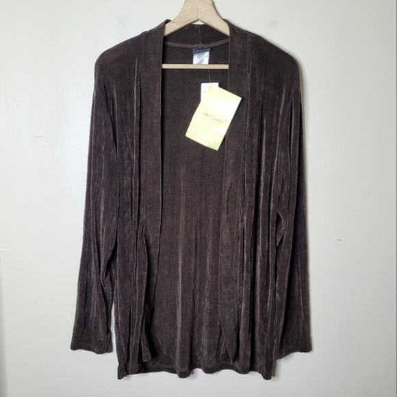 NWT Citiknits Travel Cardigan Size L Soft Stretch Knit USA Made Fall Career - Picture 2 of 7